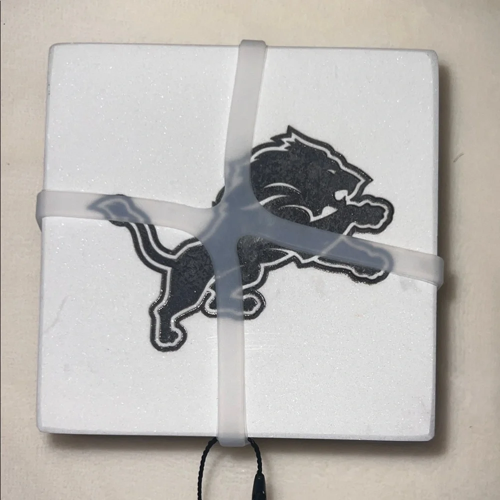Detroit Lions Artificial Stone Coasters – 4 Pack – NWT - Picture 3 of 6